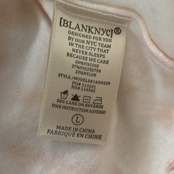 (A54) BLANK NYC Peach & White Tie Dye Long Sleeve Sweater, Size Large, NWT, $98 - Picture 9 of 13